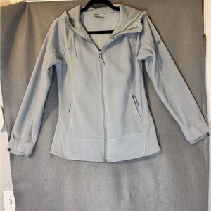 Columbia Soft Gray Fleece Full Zip Hoodie.  Excellent Condition.